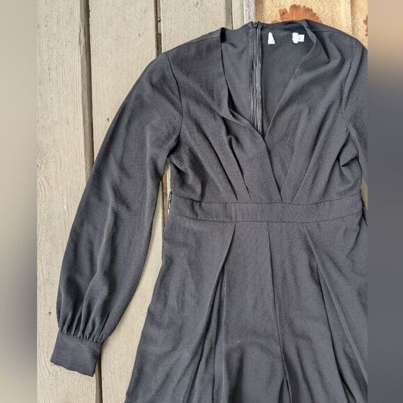 Petal & Pup Black Pleated Wide‎ Leg Jumpsuit L Long Sleeve - Picture 5 of 6